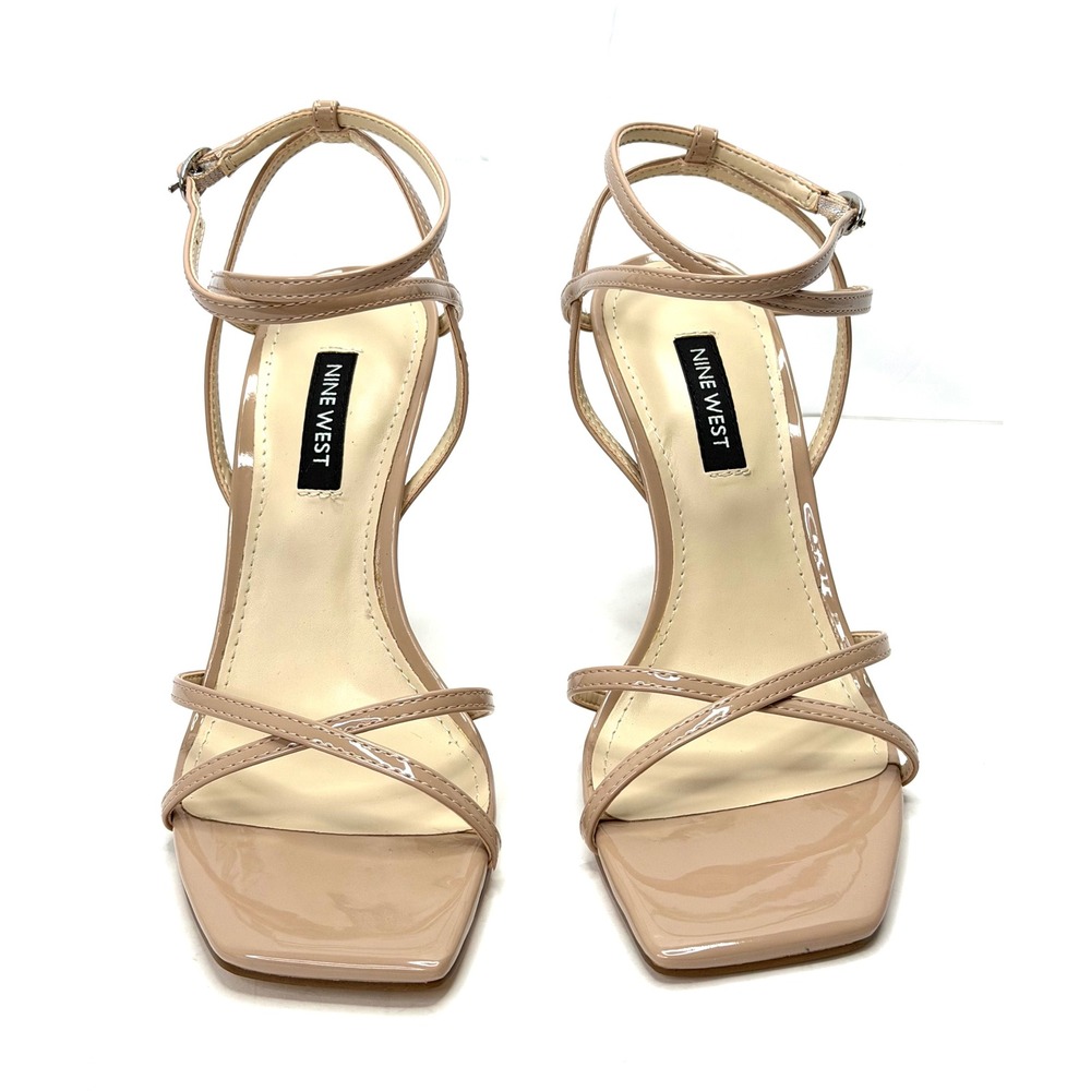 Nine West Women Tidle Strappy High Stiletto Sandals Light Natural Size 6.5M NWT